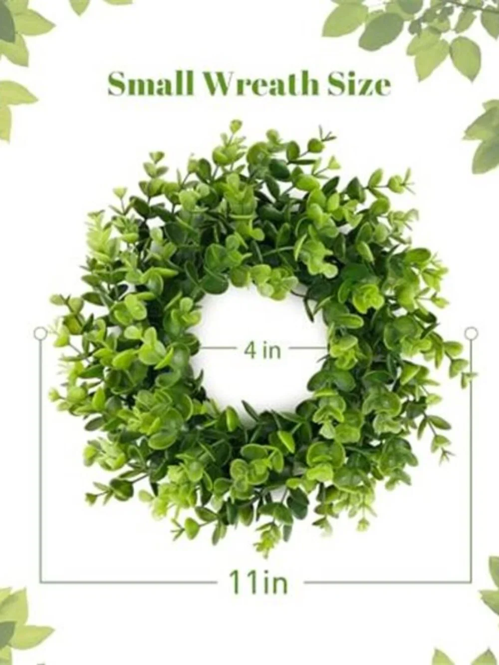 2 Packs 11 Inch Artificial Boxwood Small Wreath for Front Doors Green